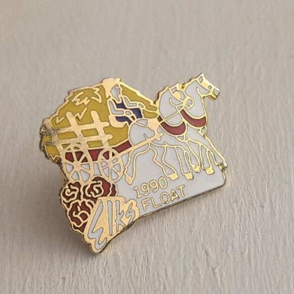 Elks Lodge 1990 Rose Parade Float Lapel Pin Tie Tack Brooch - BPOE Club Member - Picture 2 of 4